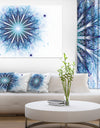 Fractal Flower Light Blue Digital Art - Large Flower Canvas Wall Art