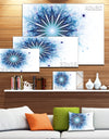 Fractal Flower Light Blue Digital Art - Large Flower Canvas Wall Art