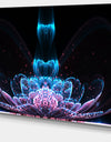 Fractal Flower Blue Purple Digital Art - Large Floral Canvas Art Print