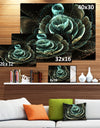 Fractal Flower Light Green Digital Art - Large Floral Canvas Art Print