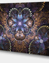 Fractal Glossy Blue Flower Digital Art - Large Floral Canvas Art Print