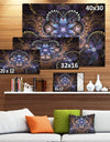 Fractal Glossy Blue Flower Digital Art - Large Floral Canvas Art Print