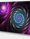 Fractal Blue Purple Flower Digital Art - Large Floral Canvas Art Print