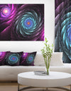 Fractal Blue Purple Flower Digital Art - Large Floral Canvas Art Print