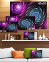 Fractal Blue Purple Flower Digital Art - Large Floral Canvas Art Print