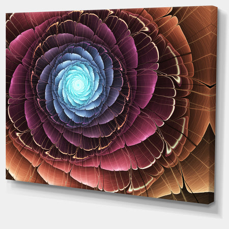 Fractal Flower Pink Brown Digital Art - Large Floral Canvas Art Print