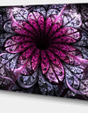 Dark Purple Fractal Flower Digital Art - Large Floral Canvas Art Print