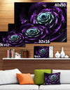 Purple Blue Fractal Flower Digital Art - Large Floral Canvas Art Print