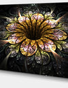 Dark Golden Fractal Flower Digital Art - Large Floral Canvas Art Print