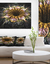 Dark Golden Fractal Flower Digital Art - Large Floral Canvas Art Print