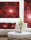 Fractal Flower Clear Red Digital Art - Large Floral Canvas Art Print