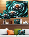 Flower Clear Turquoise Digital Art - Large Floral Canvas Art Print