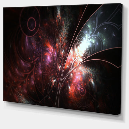 Dark Alien Digital Art Fractal Flower - Large Floral Canvas Art Print
