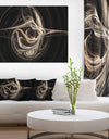 White Abstract Fractal Design in Black - Abstract Art on Canvas