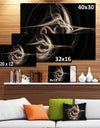 White Abstract Fractal Design in Black - Abstract Art on Canvas