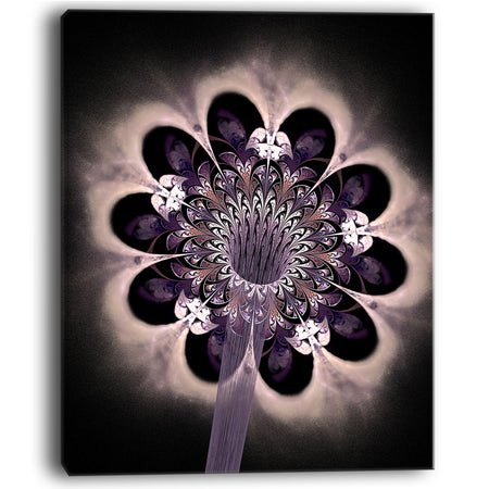 Bright Yellow Digital Art Fractal Flower - Large Floral Canvas Art Print