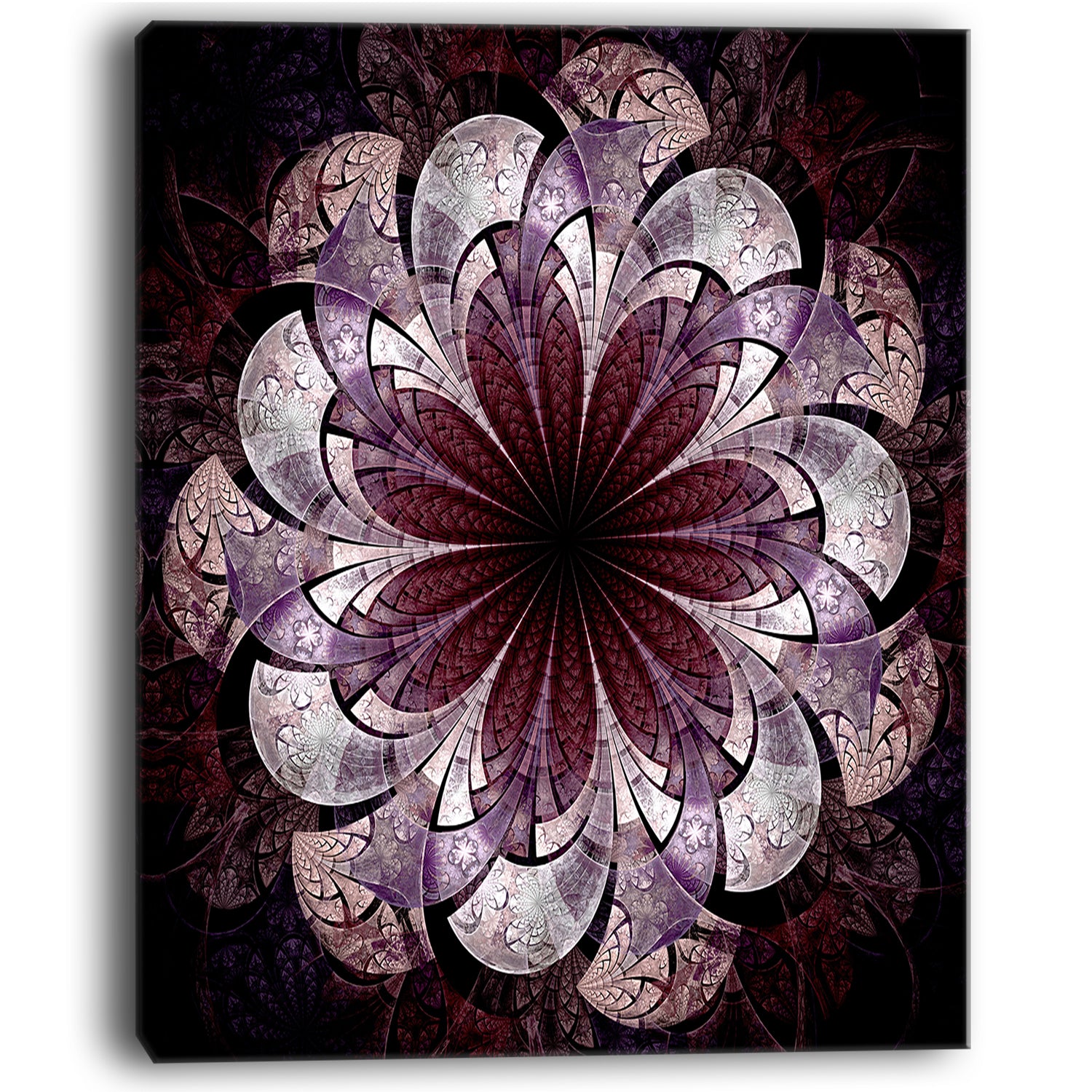Soft Pink Digital Art Fractal Flower - Large Floral Canvas Art Print
