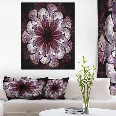 Soft Pink Digital Art Fractal Flower - Large Floral Canvas Art Print