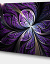 Glittering Purple Fractal Flower - Large Floral Canvas Art Print