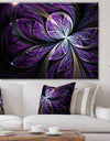 Glittering Purple Fractal Flower - Large Floral Canvas Art Print