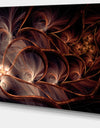 Glittering Brown Fractal Flower on Black - Large Floral Canvas Art Print