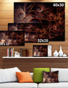 Glittering Brown Fractal Flower on Black - Large Floral Canvas Art Print