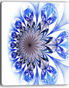 Light Blue Fractal Flower Digital Art - Large Floral Canvas Art Print