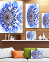 Light Blue Fractal Flower Digital Art - Large Floral Canvas Art Print