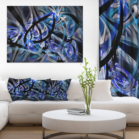 Symmetrical Spiral Blue Flower - Large Floral Canvas Art Print