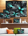 Glittering Dark Green Fractal Flower - Large Floral Canvas Art Print