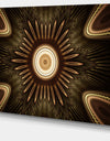 White Brown Rounded Fractal Flower - Large Floral Canvas Art Print