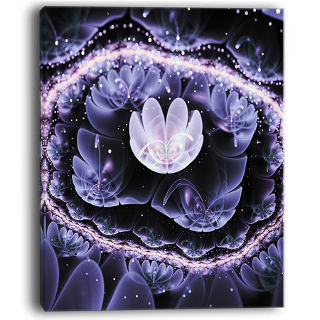 Shiny Fractal Flower with Bokeh Effect - Large Floral Canvas Art Print