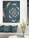 Full Bloom Blue Fractal Flower - Large Floral Canvas Art Print