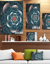 Full Bloom Blue Fractal Flower - Large Floral Canvas Art Print