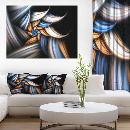 Multi Color Fractal Floral Pattern in Black - Large Floral Canvas Art Print