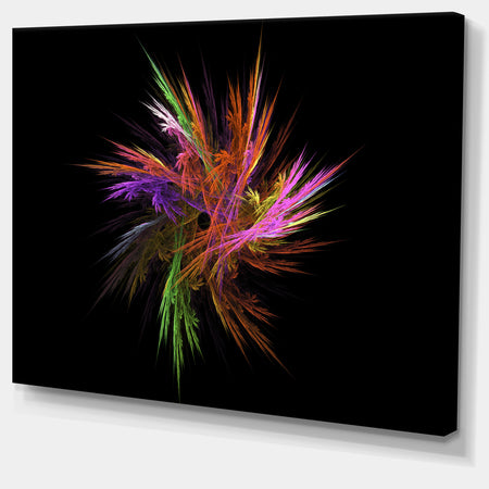 Excitingly Colorful Fractal Flower - Large Floral Canvas Art Print