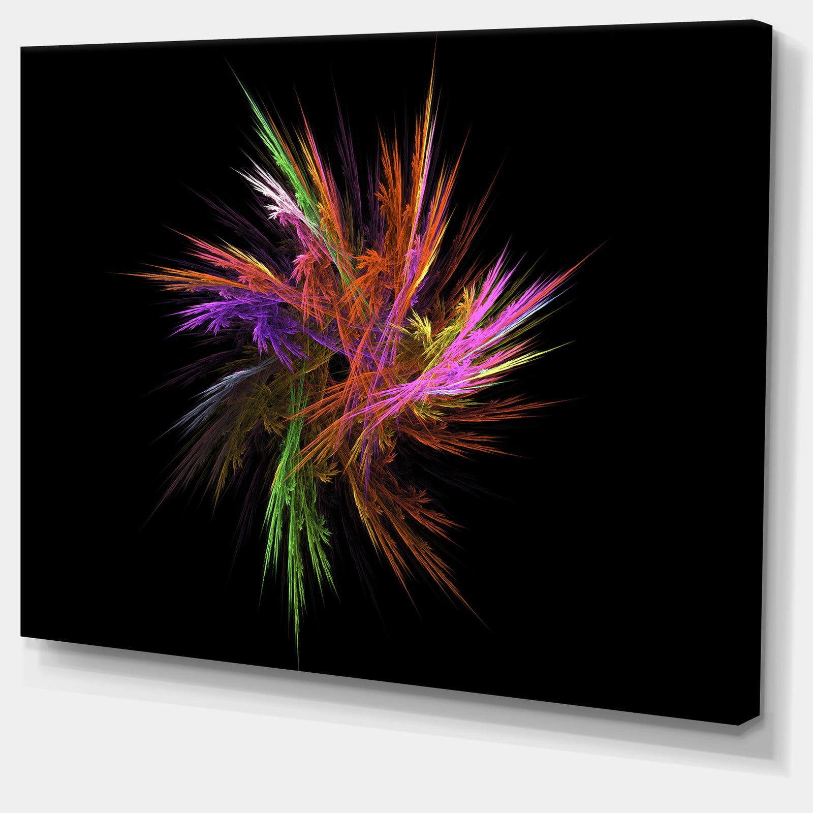Excitingly Colorful Fractal Flower - Large Floral Canvas Art Print