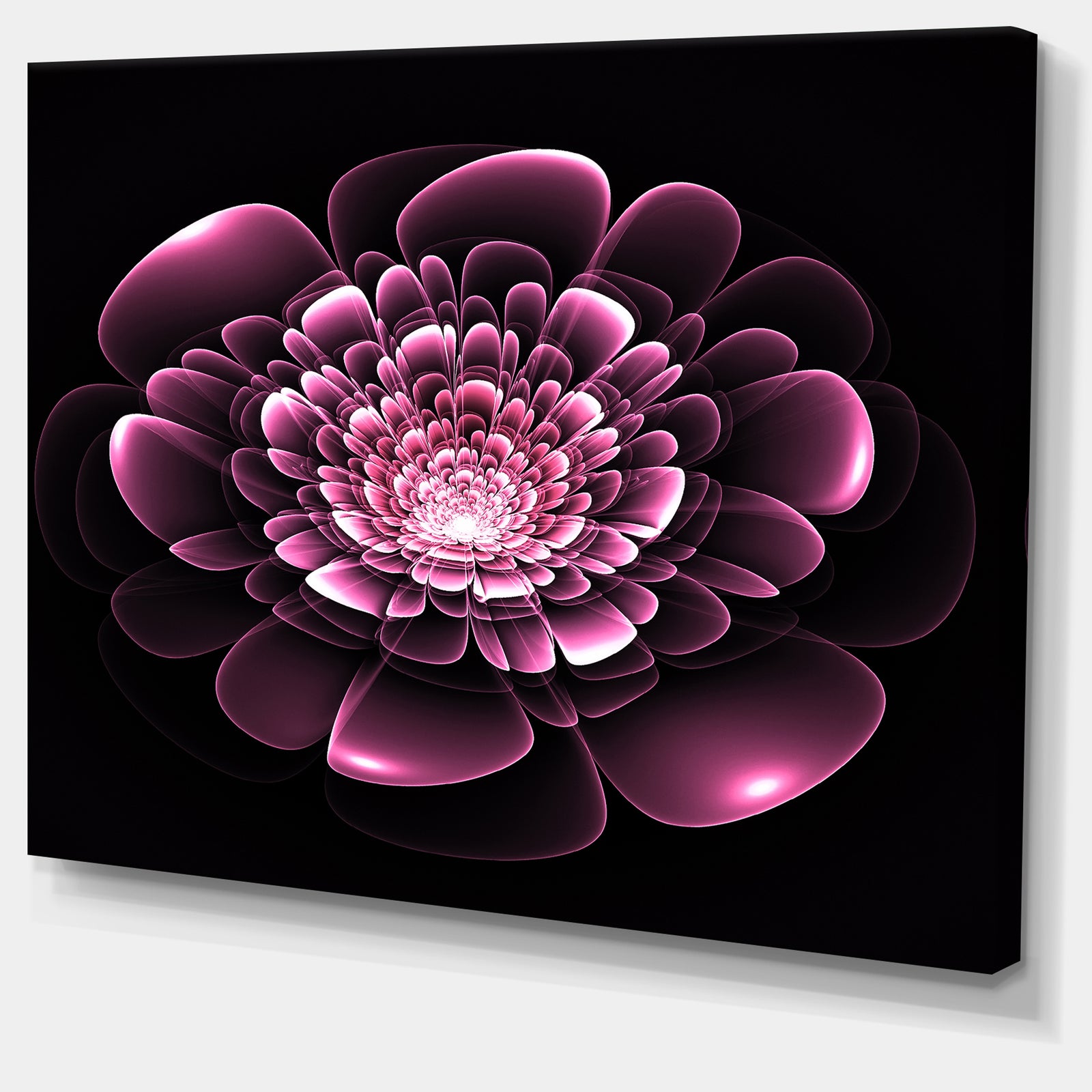 Purple Glossy Typical Fractal Flower - Large Floral Canvas Art Print