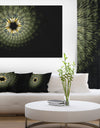 Symmetrical Fractal Flower in Light Green - Modern Floral Canvas Wall Art