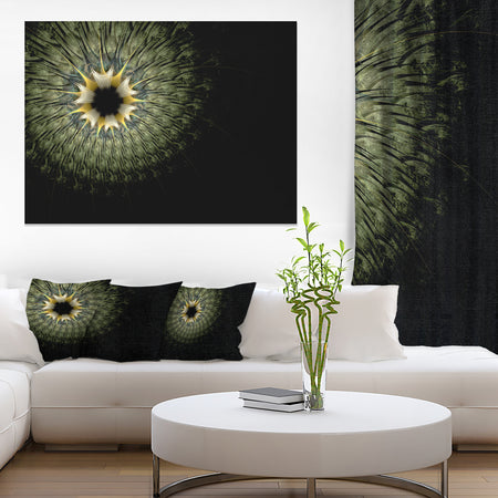 Symmetrical Fractal Flower in Light Green - Modern Floral Canvas Wall Art