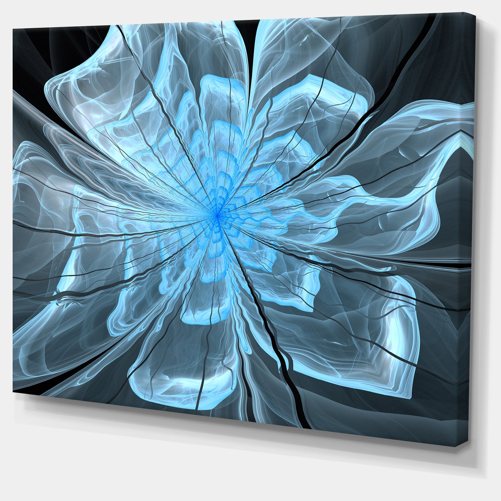 Light Blue Flower with Large Petals - Modern Floral Canvas Wall Art