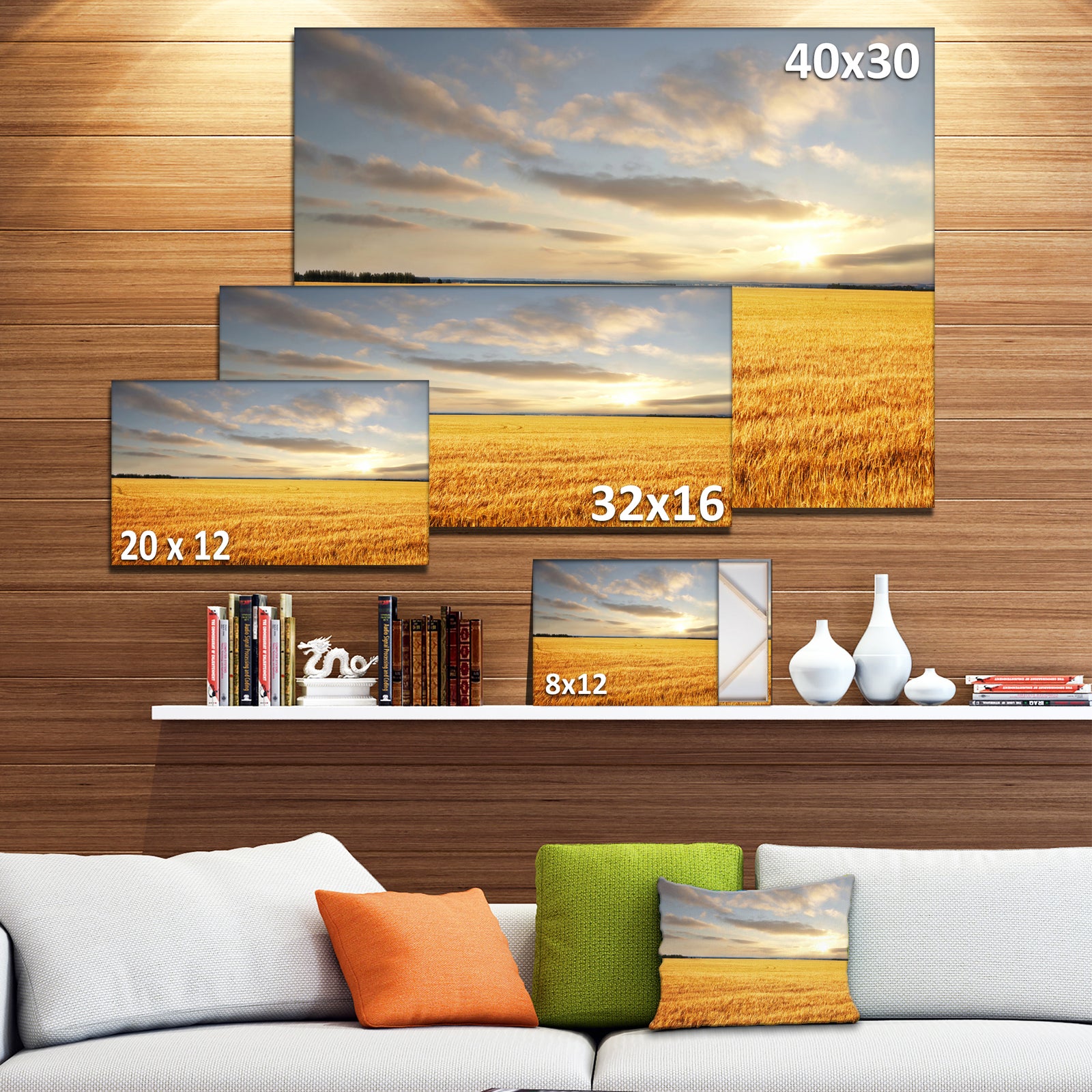 Expansive Brown Field - Landscape Wall Art Canvas