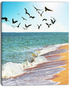 Sea Gulls over the Seashore - Seashore Canvas Art