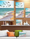 Sea Gulls over the Seashore - Seashore Canvas Art