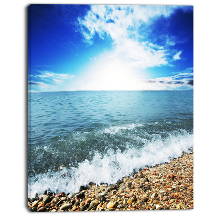 Crystal Clear Blue Sea Waves - Seashore Canvas Wall Artwork