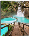 Stairway into Beautiful Waterfall - Oversized Landscape Canvas Art