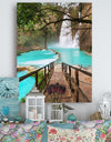 Stairway into Beautiful Waterfall - Oversized Landscape Canvas Art