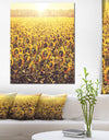 Blooming Sunflowers At Sunset - Oversized Landscape Canvas Art