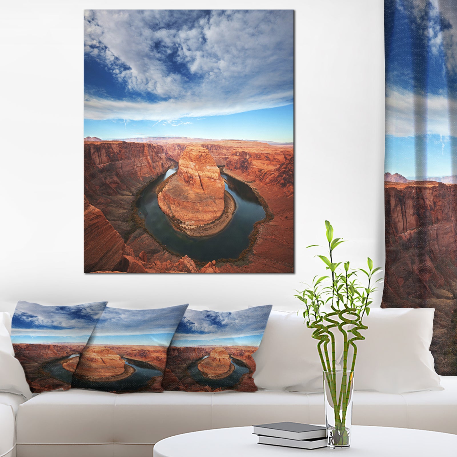 Horse Shoe Bend under Midday Sun - Oversized Landscape Canvas Art