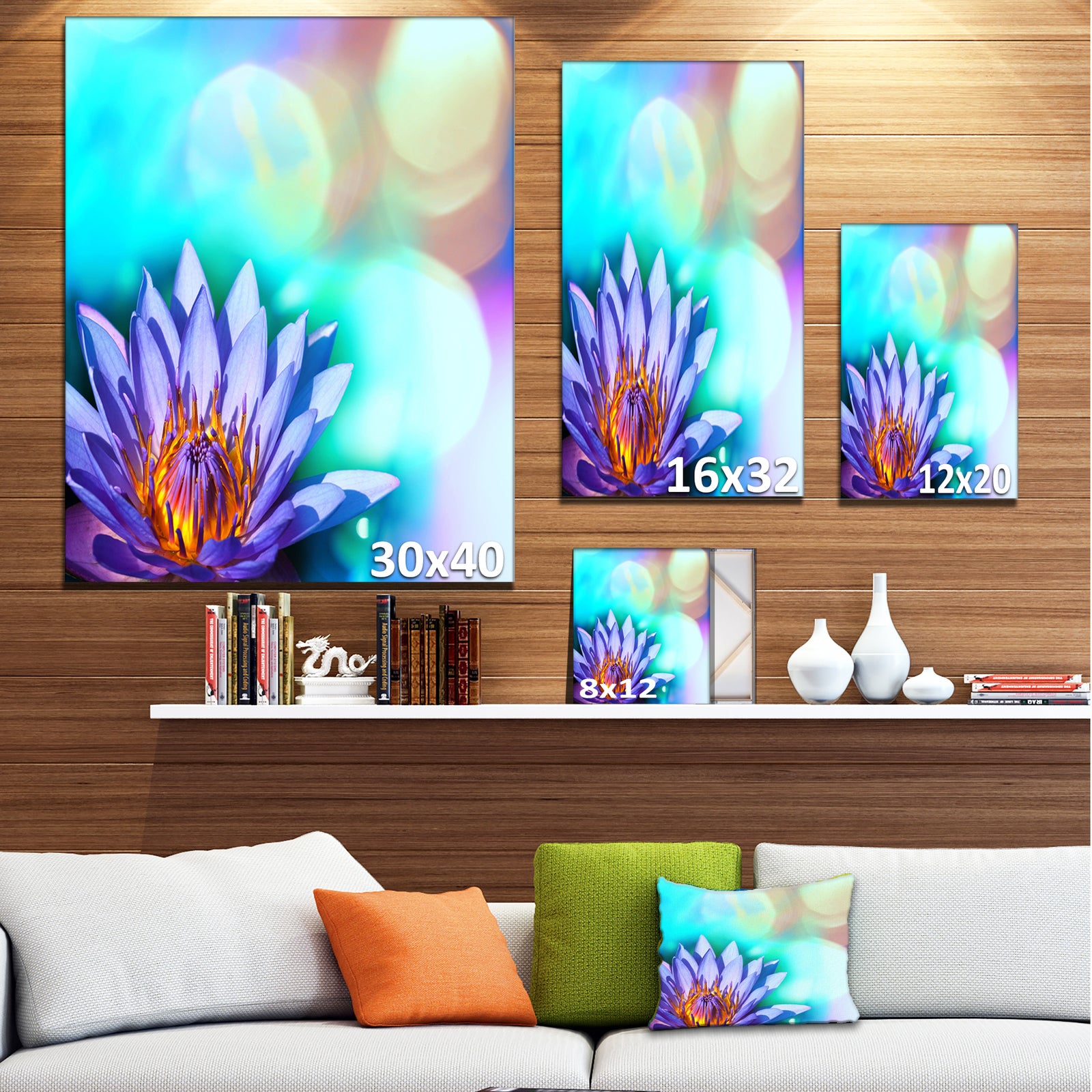 Blossoming Purple Lotus Flower - Floral Canvas Art Print